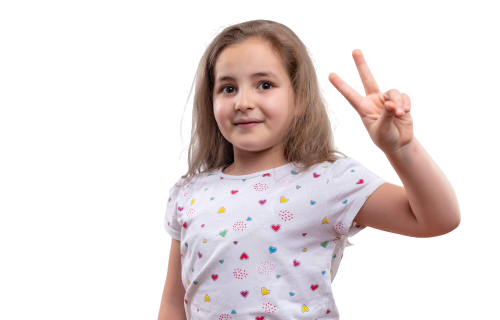 smiling-little-school-girl-wearing-white-t-shirt-showing-peace-gesture-isolated-white-background